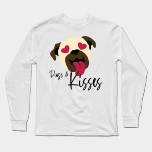 Pugs and Kisses Dog Valentine Long Sleeve T-Shirt